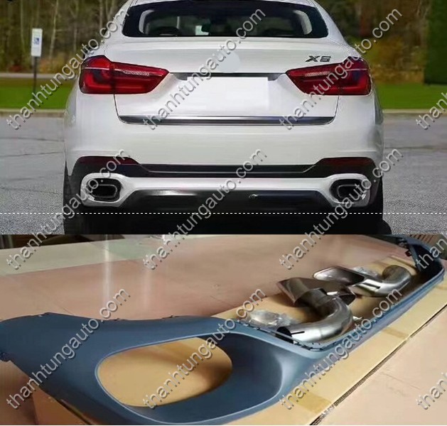 Lip sau chia 2 pô cho xe BMW X6 F16 2014-2017