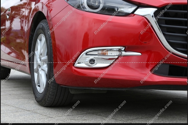 Ốp đèn gầm xi mạ cho mazda3 2017-2018