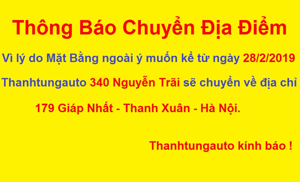 CHUYỂN ĐỊA ĐIỂM 179 GIÁP NHẤT - HÀ NỘI.