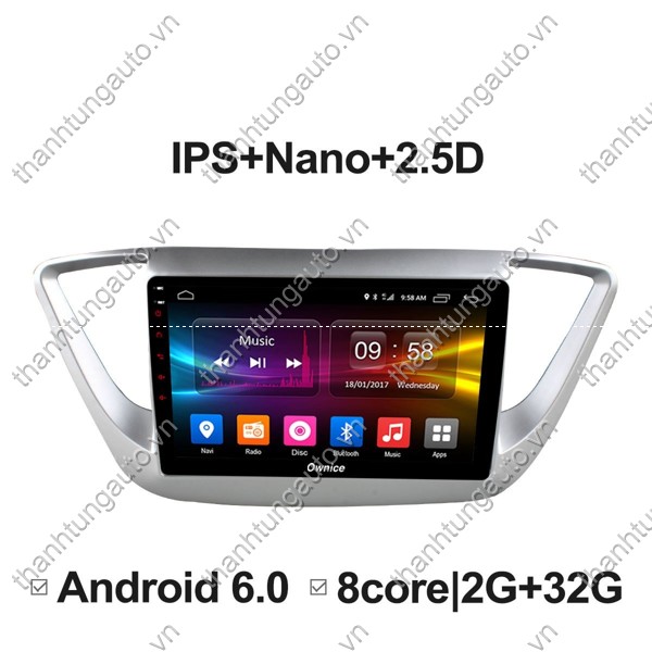 Màn hình android ownice cho xe Accent 2018