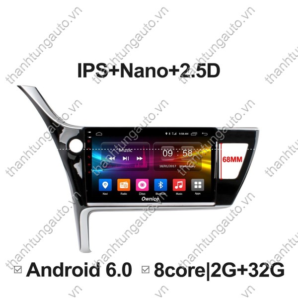 Màn hình android ownice cho xe Altis 2018