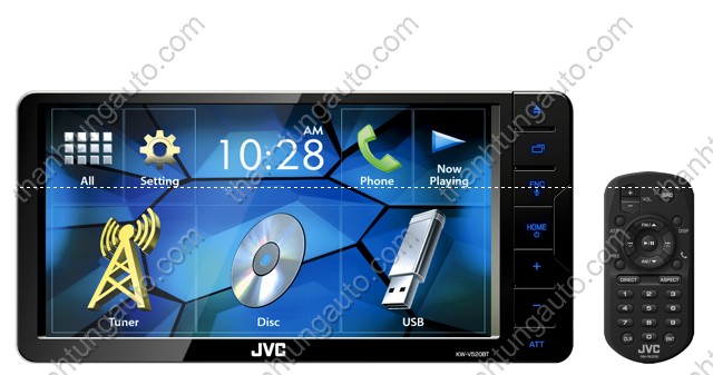 DVD liền màn hình JVC KW-V520 BTM theo xe Toyota