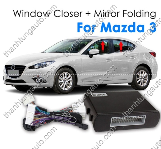 Bộ gập gương + lên xuống kính khi khóa cửa cho Mazda3 2014-2018