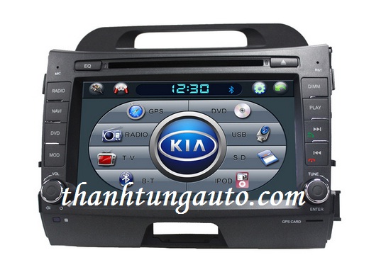 dvd lền màn hình chtechi cho xe kia - sportage
