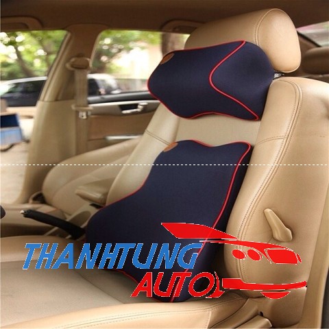 Gối đầu, tựa lưng trên ô tô màu xanh tím than