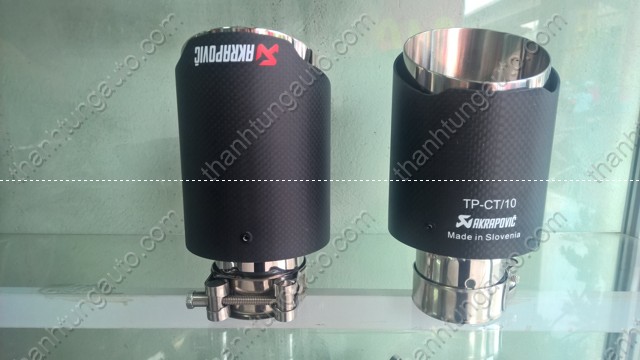 Chụp đuôi pô độ cho các loại xe o to mẫu Akrapovic cacbon đơn